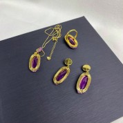 Luxurious Gold & Purple Jewelry Set