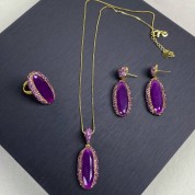 Luxurious Gold & Purple Jewelry Set