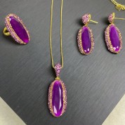 Luxurious Gold & Purple Jewelry Set