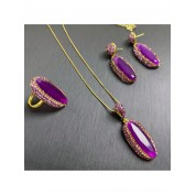 Luxurious Gold & Purple Jewelry Set