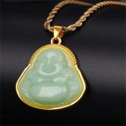 Vintage Jade Buddha Pendant Necklace