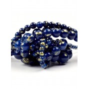 Blue Golden Silk Jade Beads For Diy Jewelry