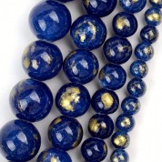 Blue Golden Silk Jade Beads For Diy Jewelry