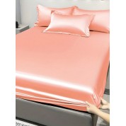 Luxurious Satin Fitted Sheet & Icy Jade Bedding Set