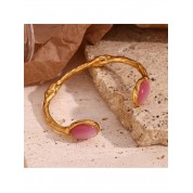 Elegant 18ct Gold Plated Jade Bangle