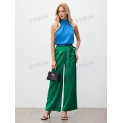 Elegant Jade Green Wide Leg Pants