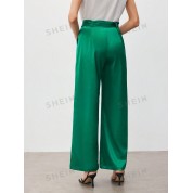 Elegant Jade Green Wide Leg Pants