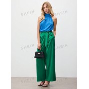 Elegant Jade Green Wide Leg Pants