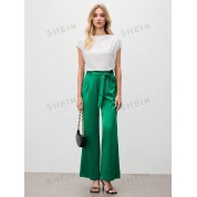 Elegant Jade Green Wide Leg Pants