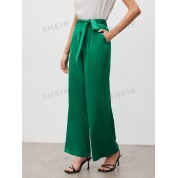 Elegant Jade Green Wide Leg Pants