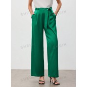 Elegant Jade Green Wide Leg Pants