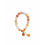 Natural Agate Beaded Bracelet With Pixiu Charm