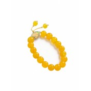 Natural Yellow Agate Beaded Elastic Bracelet