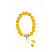 Natural Yellow Agate Beaded Elastic Bracelet