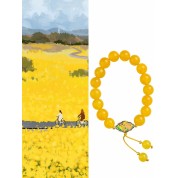 Natural Yellow Agate Beaded Elastic Bracelet