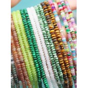 Natural Green Dongling Tiger Eye Beaded Strand