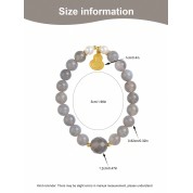 Elegant Grey Agate Gourd Beaded Bracelet