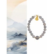 Elegant Grey Agate Gourd Beaded Bracelet