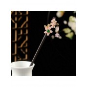 Elegant Pink Jade Flower Hair Stick