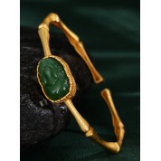 Elegant Wealthy Pixiu Jade Gold Bracelet