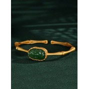 Elegant Wealthy Pixiu Jade Gold Bracelet