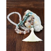 Elegant Holiday White Silk Tassel Necklace