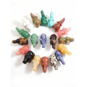 Crystal Elephant Figurine: Healing Gemstone Decor