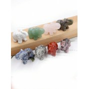 Crystal Elephant Figurine: Healing Gemstone Decor