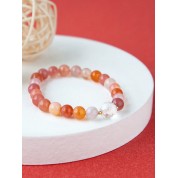 Natural Agate & Crystal Beaded Bracelet