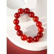 Natural Red Agate Beaded Bracelet For Healing