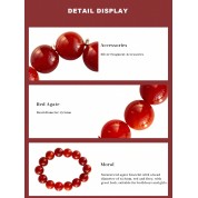 Natural Red Agate Beaded Bracelet For Healing