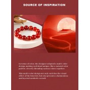 Natural Red Agate Beaded Bracelet For Healing