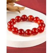 Natural Red Agate Beaded Bracelet For Healing