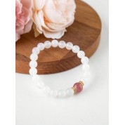 Elegant 8mm Natural White Agate Bracelet