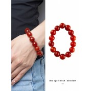 Natural Red Agate Beaded Bracelet For Healing