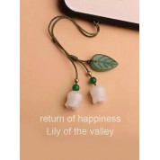 Green Plastic Lily Of The Valley Phone Charm