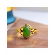 Elegant Emperor Green Jadeite Ring