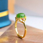 Elegant Emperor Green Jadeite Ring