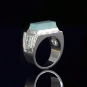 Exquisite Crystal Green Jade Wedding Ring