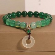 Elegant Gradient Green Agate Forest Bracelet