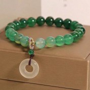 Elegant Gradient Green Agate Forest Bracelet