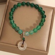 Elegant Gradient Green Agate Forest Bracelet