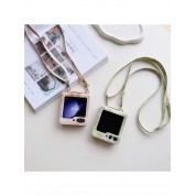 Marble Pattern Flip Phone Case Crossbody Bag