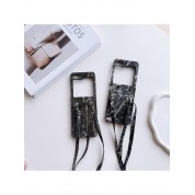 Marble Pattern Flip Phone Case Crossbody Bag