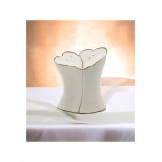 Elegant Jade Porcelain Heart Salt & Pepper Shakers