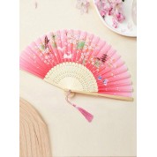 Jade Rabbit Folding Fan For Hanfu Dance