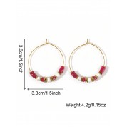 Bohemian Beach Resort Gemstone Hoop Earrings