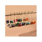 Bohemian Beach Resort Gemstone Hoop Earrings