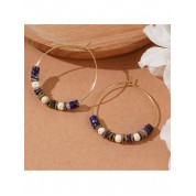 Bohemian Beach Resort Gemstone Hoop Earrings