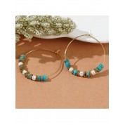 Bohemian Beach Resort Gemstone Hoop Earrings